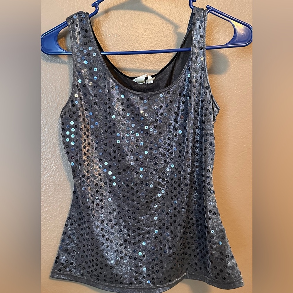Victoria’s Secret Sequined Tank Top. Dark Gray. Size M